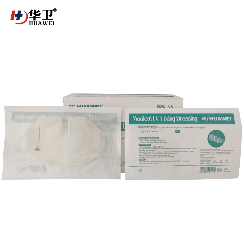 Chinese Manufacture Original Made PU Transparent Film IV Cannula Fixing Dressing with U Port 6*7cm 100PCS/Box Wholesale