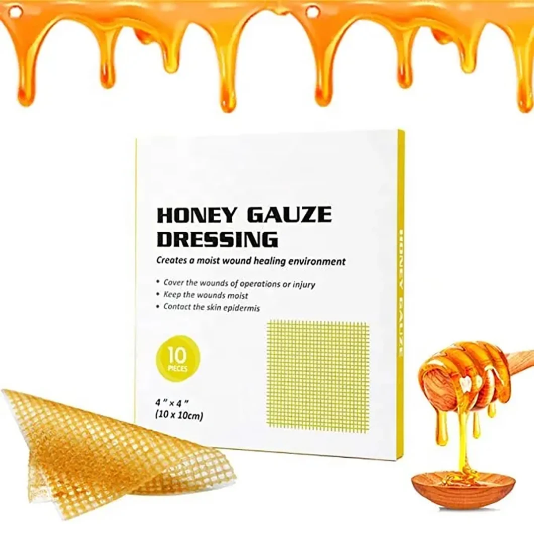 OEM Waterproof Burn Care Tulle Mesh Patch Manuka Honey Gauze Dressing for Wound Healing